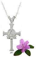 The Alpha and The Omega cross and chain in sterling silver.