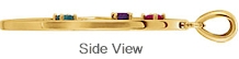 Side view of birthstone circle pendant.