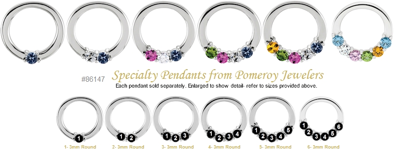 Choose the birthstone placement diagram based on the total number of stones to be set. 