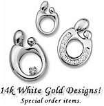 Special Order pendants in 14k white gold.
