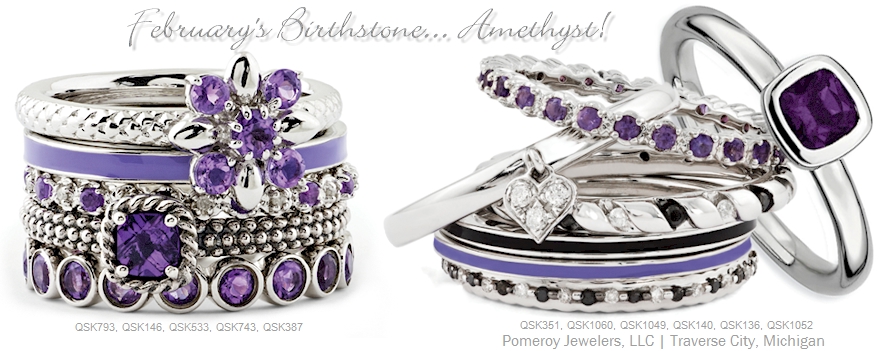 Amethyst Stacking Birthstone Rings