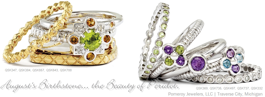 Peridot Stacking Birthstone Rings